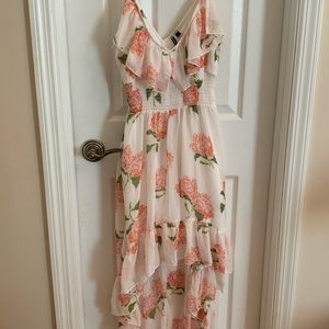 Flowered hi lo dress